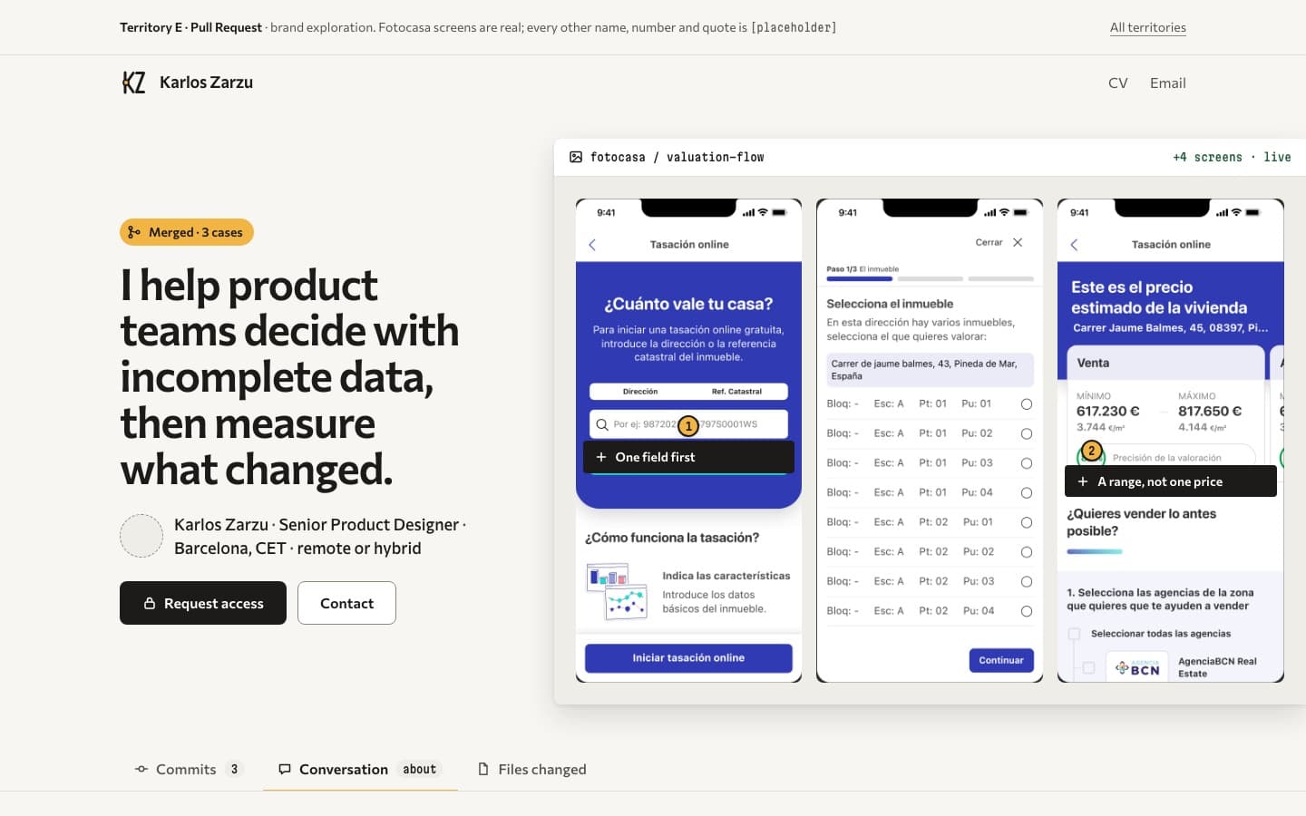 E — Pull Request: a case study read as a code review: what changed, what was dropped.